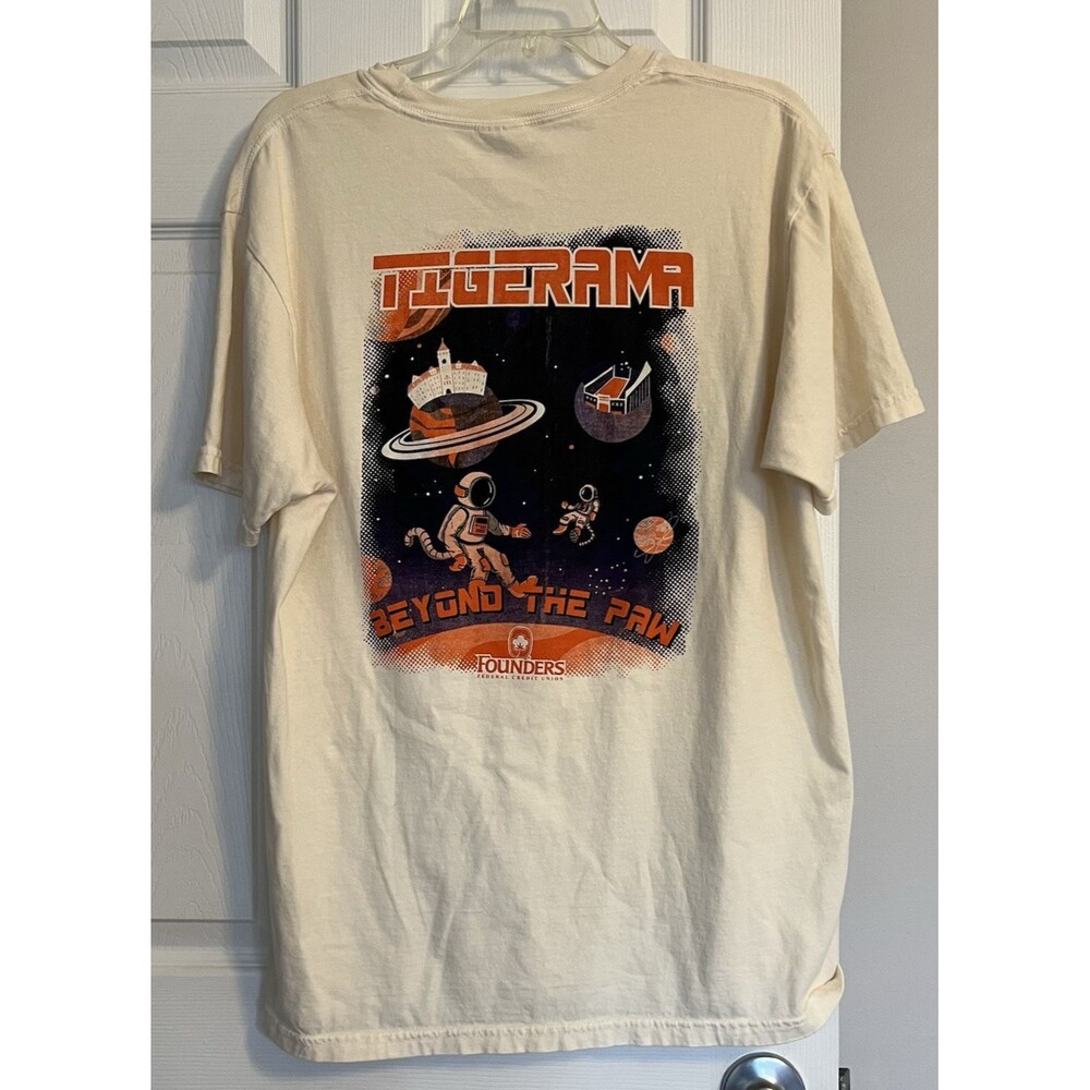 Clemson Tigers Tigerama Beyond the Paw Comfort Colors Large  Astronaut T-Shirt